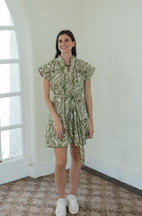 The Livy Green Paisley Tie Waist Dress