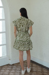 The Livy Green Paisley Tie Waist Dress