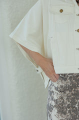 The Makenzie White Denim Button Up Top