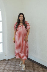 Karlie Stripe V-Neck Signature Maxi Dress