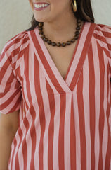 Karlie Stripe V-Neck Signature Maxi Dress