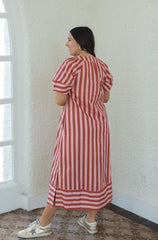 Karlie Stripe V-Neck Signature Maxi Dress