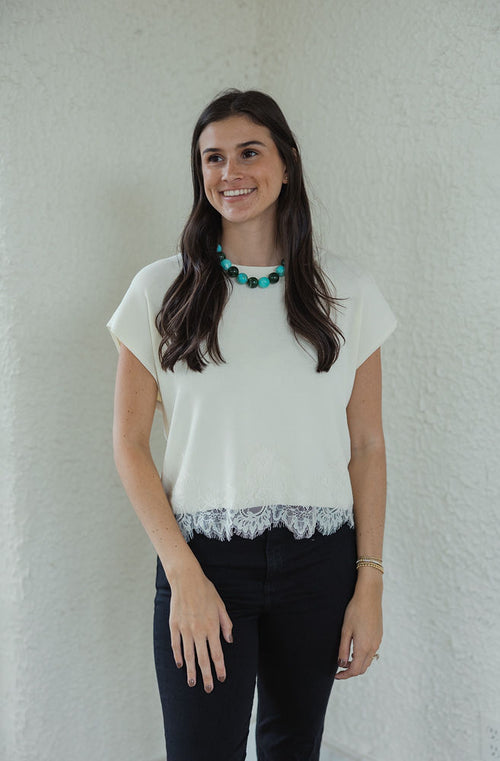 The Annabelle White Lace Top