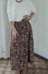 Karlie Brown Bandana Smocked Tiered Maxi Skirt