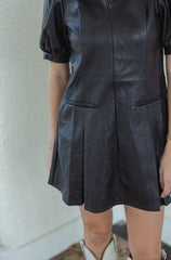 THML Brown Mini Faux Leather Mini Dress