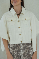 The Makenzie White Denim Button Up Top
