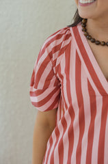 Karlie Stripe V-Neck Signature Maxi Dress