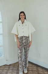 Entro Snakeskin Cropped Flare Jeans