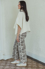 Entro Snakeskin Cropped Flare Jeans