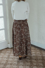 Karlie Brown Bandana Smocked Tiered Maxi Skirt