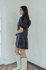THML Brown Mini Faux Leather Mini Dress