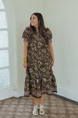 The Lawson Green Paisley Midi Dress