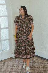 The Lawson Green Paisley Midi Dress