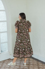 The Lawson Green Paisley Midi Dress