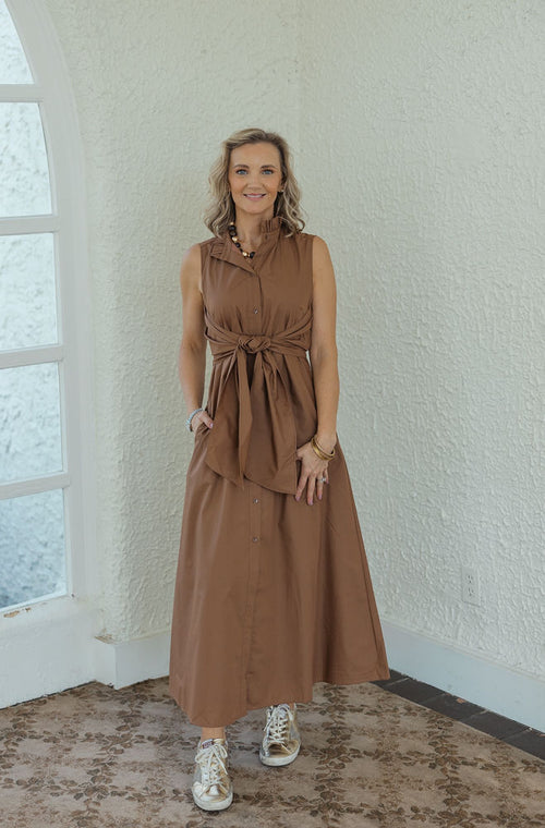 Jade Melody Tam Brown Wrap Maxi Dress
