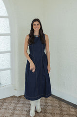 THML Sleeveless Denim Midi Dress