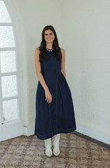 THML Sleeveless Denim Midi Dress
