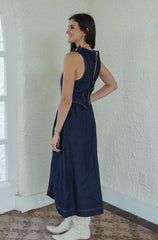THML Sleeveless Denim Midi Dress