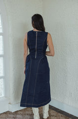 THML Sleeveless Denim Midi Dress