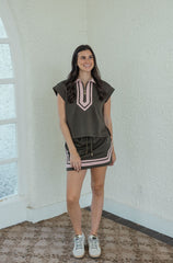 Entro Olive Drawstring Skort