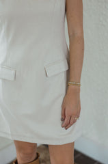 THML Cream Faux Suede Mini Dress
