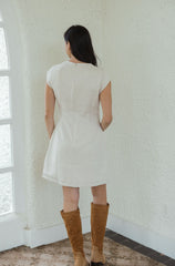 THML Cream Faux Suede Mini Dress