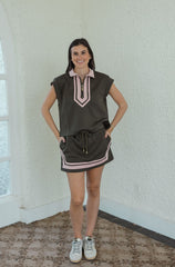 Entro Olive Drawstring Skort