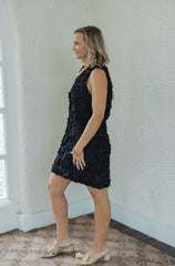 Joy*Joy Black Flowers Sleeveless Dress