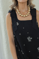 Entro Black Floral Jewel Mini Dress