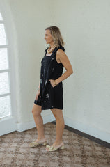 Entro Black Floral Jewel Mini Dress