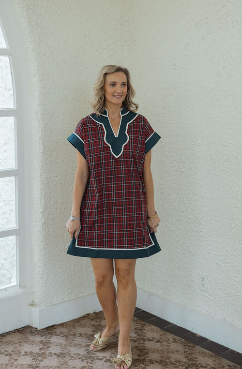 Entro Red Tartan Mini Dress