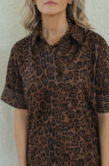 THML Faux Suede Cheetah Shift Mini Dress