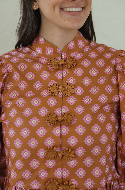Entro Pink Floral Peplum Top