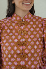 Entro Pink Floral Peplum Top