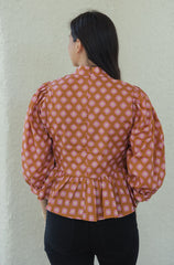 Entro Pink Floral Peplum Top