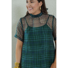 8-28-boutique:Entro,Entro Green Plaid Slip Maxi Dress,Dress