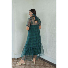 8-28-boutique:Entro,Entro Green Plaid Slip Maxi Dress,Dress