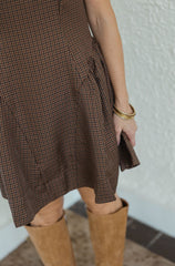 The Ashland Brown Tweed Sleeveless Mini Dress