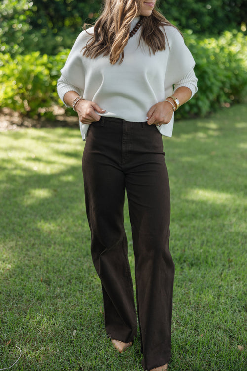 Pistola Penny High Rise Wide Leg Jean in Mocha