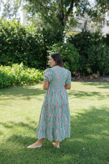 Karlie Kiki Stripe Floral Tiered Maxi Dress