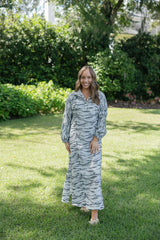 Emily McCarthy Long Sleeve Poppy Maxi Dress in Wild Marble