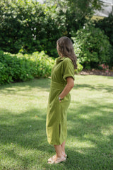 Emily McCarthy Sarah Corduroy Dress in Cardamom