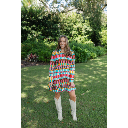8-28-boutique:Karlie Clothes,Karlie Striped Drop Waist Long Sleeve Shirt Dress,Dress