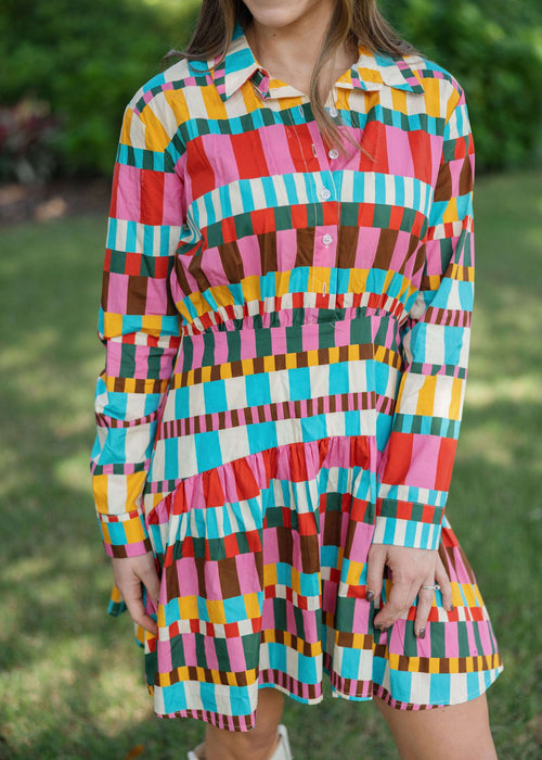8-28-boutique:Karlie Clothes,Karlie Striped Drop Waist Long Sleeve Shirt Dress,Dress