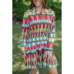 8-28-boutique:Karlie Clothes,Karlie Striped Drop Waist Long Sleeve Shirt Dress,Dress