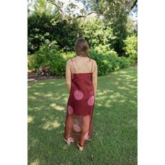 8-28-boutique:TCEC,The Kaitlin Polka Dot Sheer Overlay Maxi Dress in Cranberry,Dress