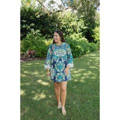 8-28-boutique:TCEC,The Taylor Paisley Print Feather Trim Mini Dress,Dress