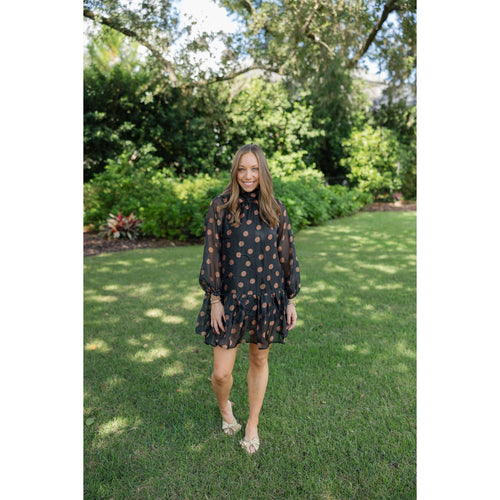 8-28-boutique:Entro,Entro Black Polka Dot Slip Mini Dress,Dress