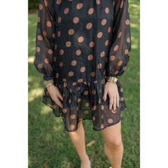 8-28-boutique:Entro,Entro Black Polka Dot Slip Mini Dress,Dress