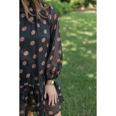8-28-boutique:Entro,Entro Black Polka Dot Slip Mini Dress,Dress